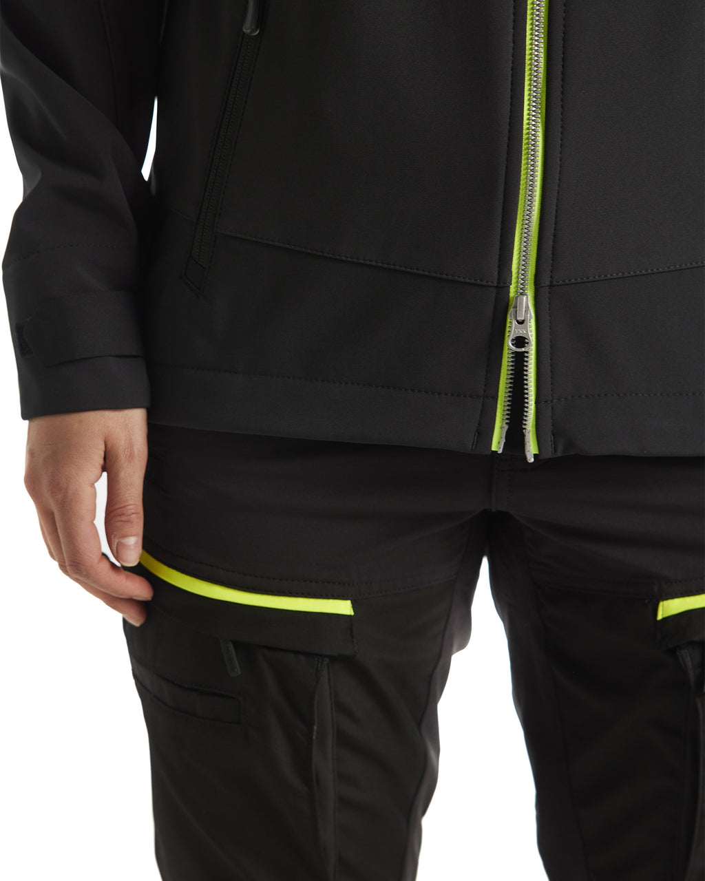 Blaklader Women's Softshell Jacket, Black/Yellow (7)