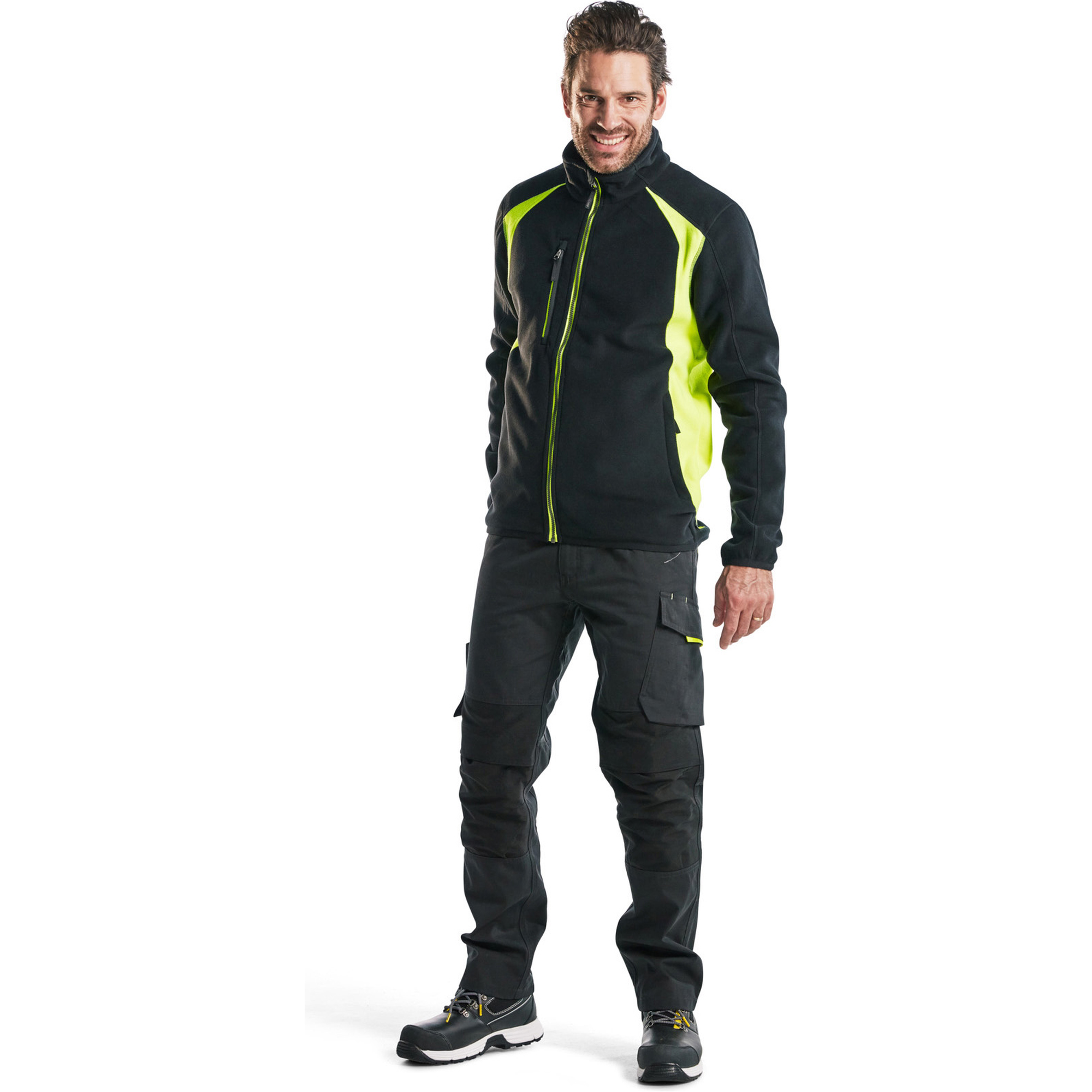 Blaklader Fleece Jacket, Black/Yellow (4)