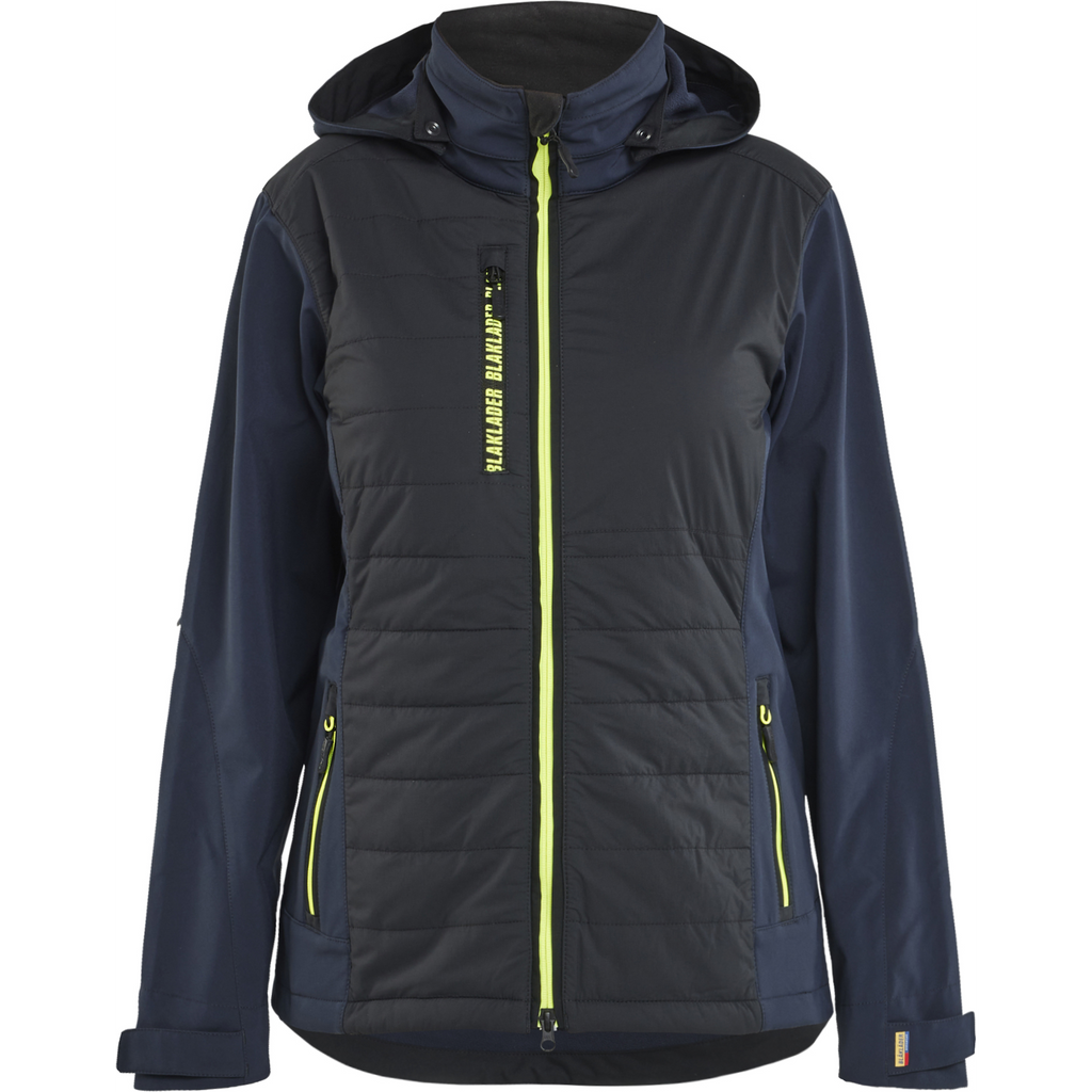 Blaklader Ladies Hybrid Jacket, Dark Navy/Yellow