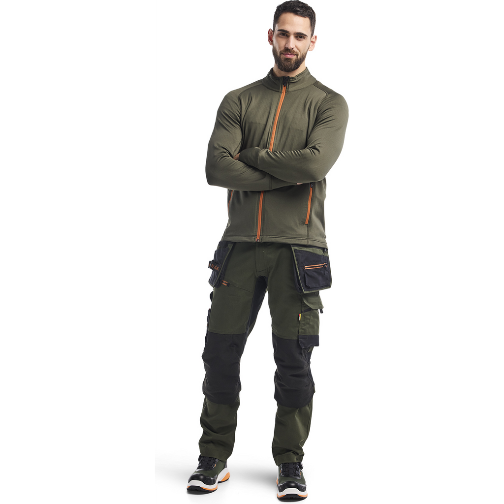 Blaklader STRIKER Fleece Jacket, Forest Green/Rust (5)