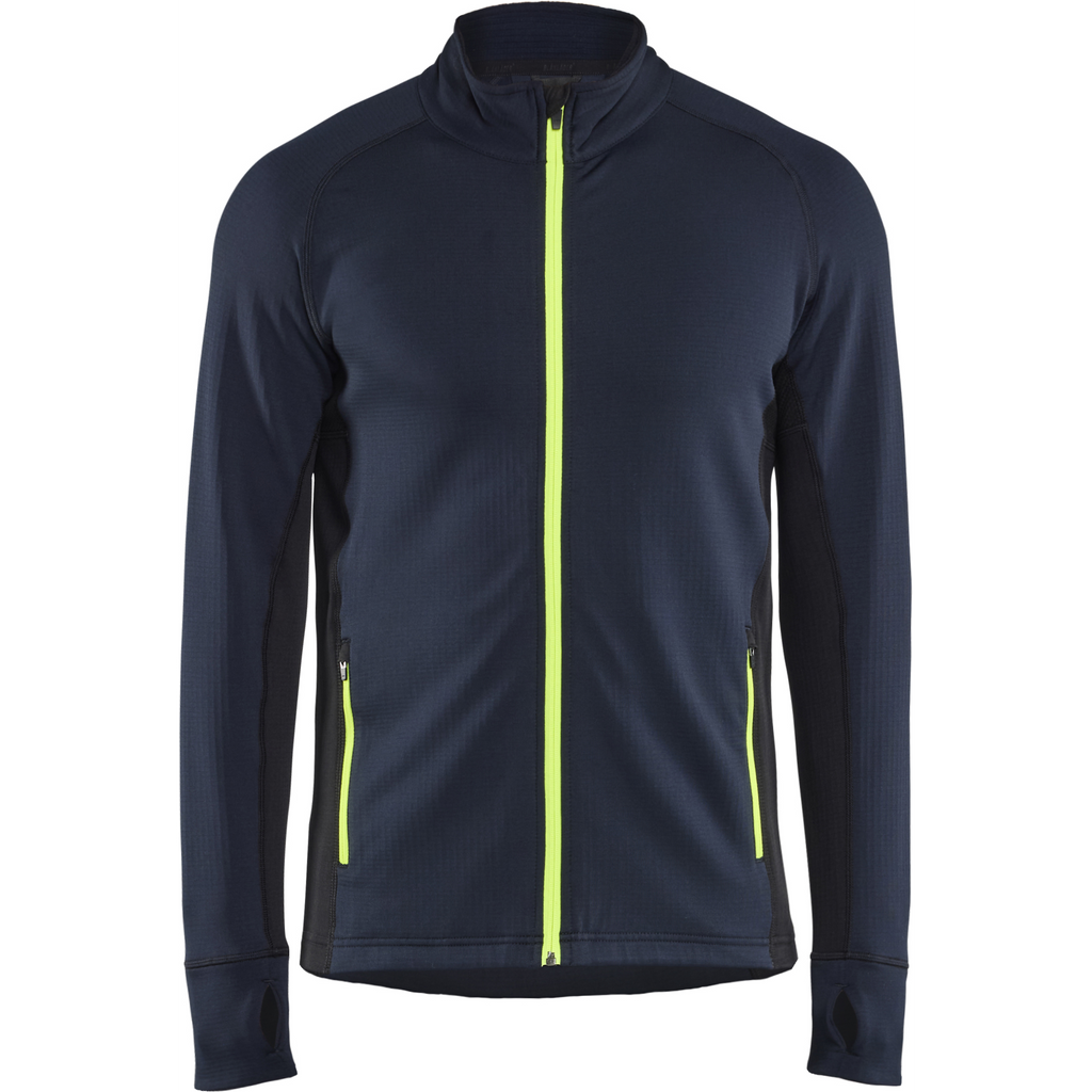Blaklader STRIKER Fleece Jacket, Dark Navy/High Vis Yellow