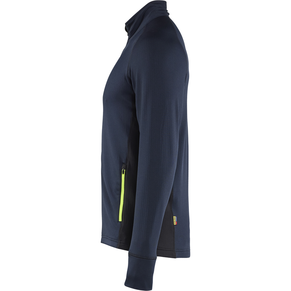 Blaklader STRIKER Fleece Jacket, Dark Navy/High Vis Yellow (3)