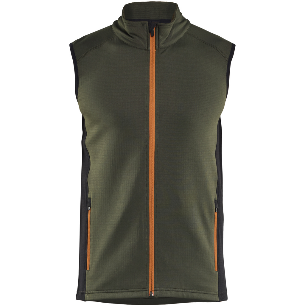 Blaklader STRIKER Fleece Vest, Forest Green/Rust