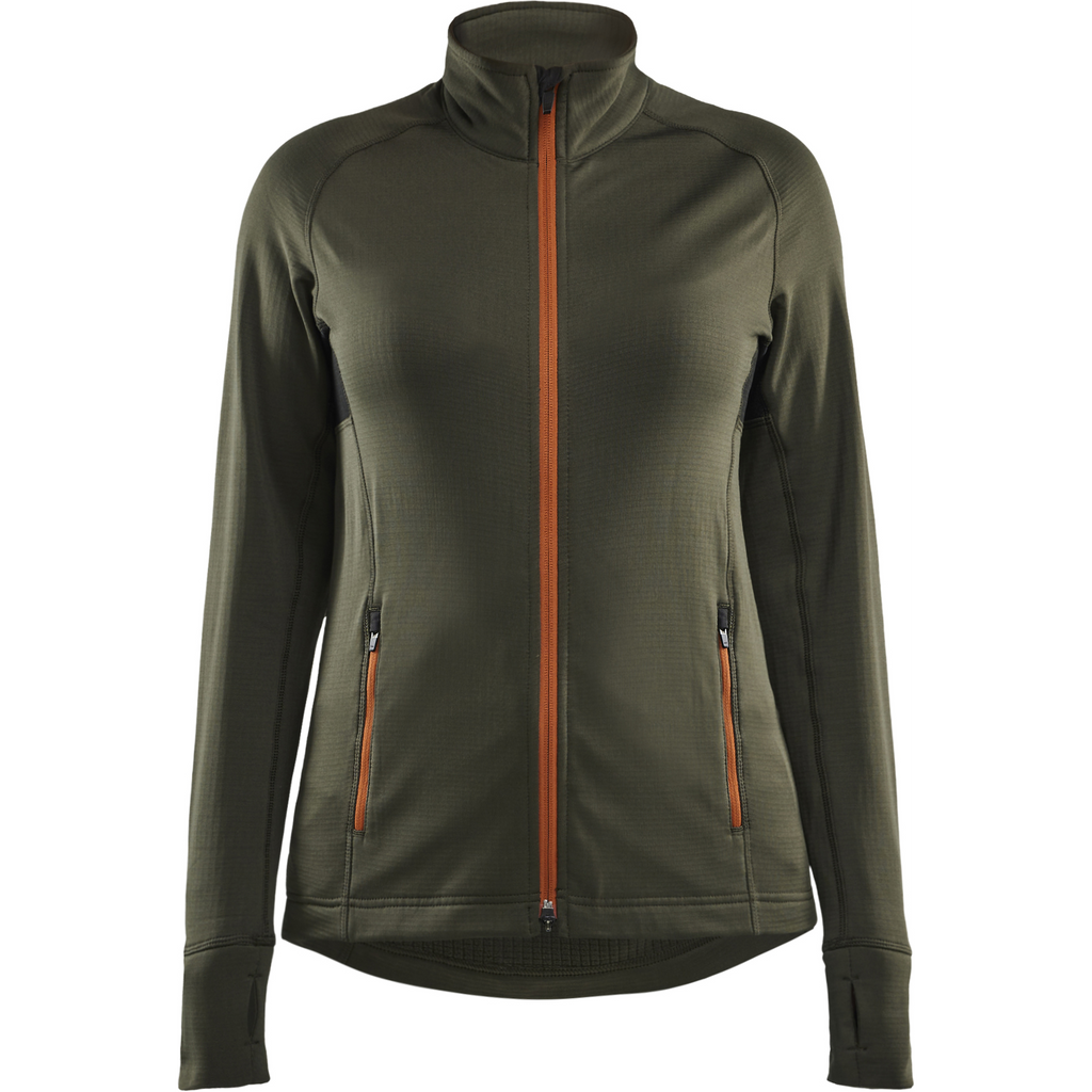 Blaklader STRIKER Women's Fleece Jacket, Forest Green/Rust
