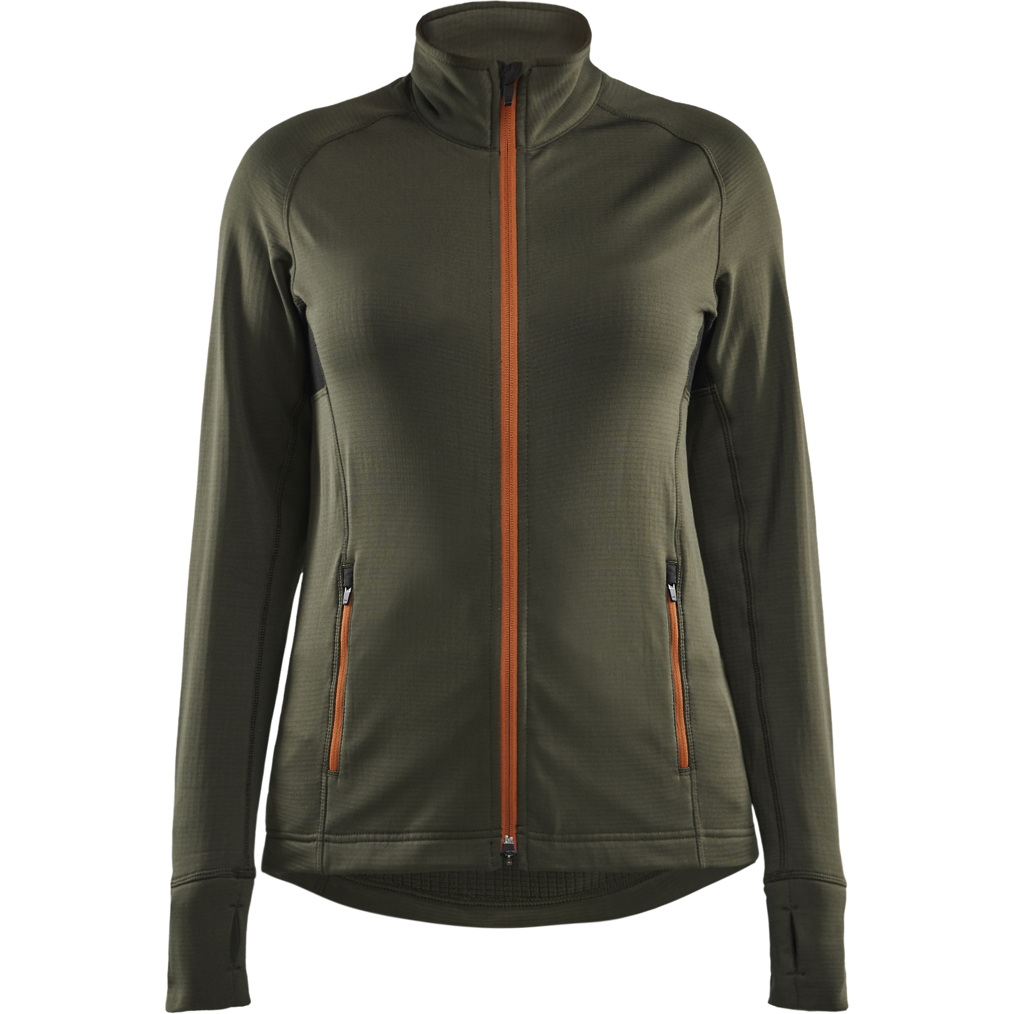 Blaklader STRIKER Women's Fleece Jacket, Forest Green/Rust