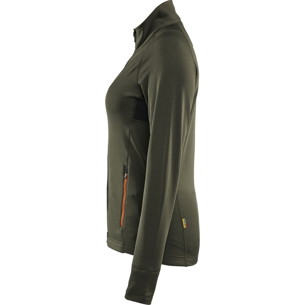 Blaklader STRIKER Women's Fleece Jacket, Forest Green/Rust (3)