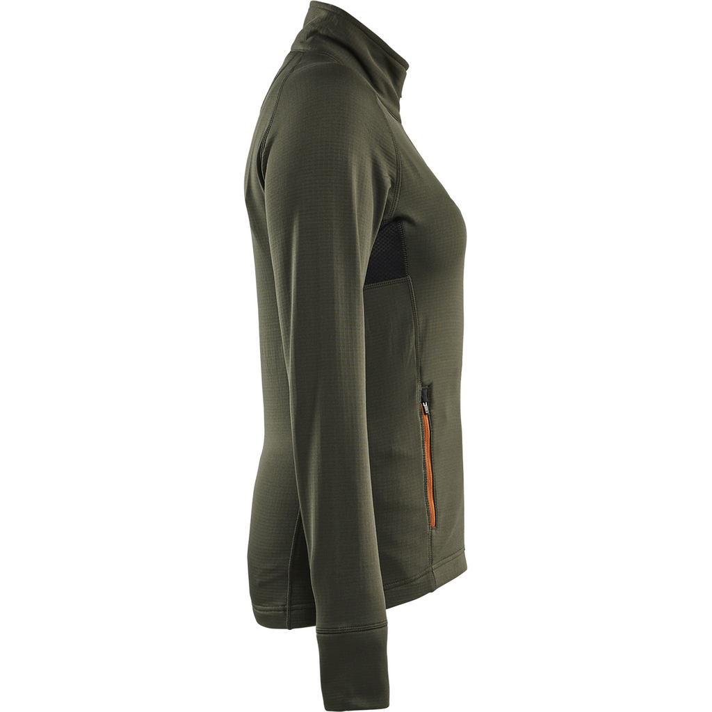 Blaklader STRIKER Women's Fleece Jacket, Forest Green/Rust (2)