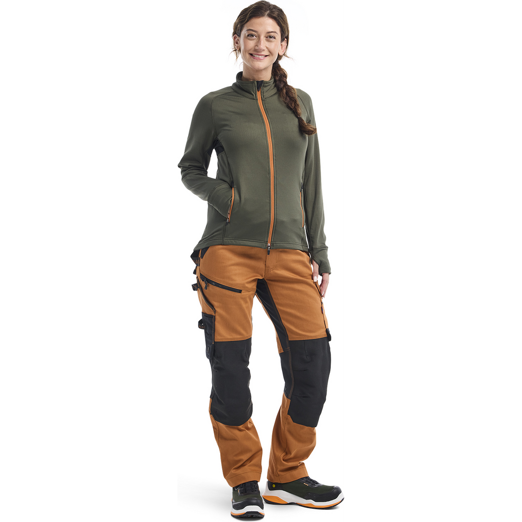 Blaklader STRIKER Women's Fleece Jacket, Forest Green/Rust (5)