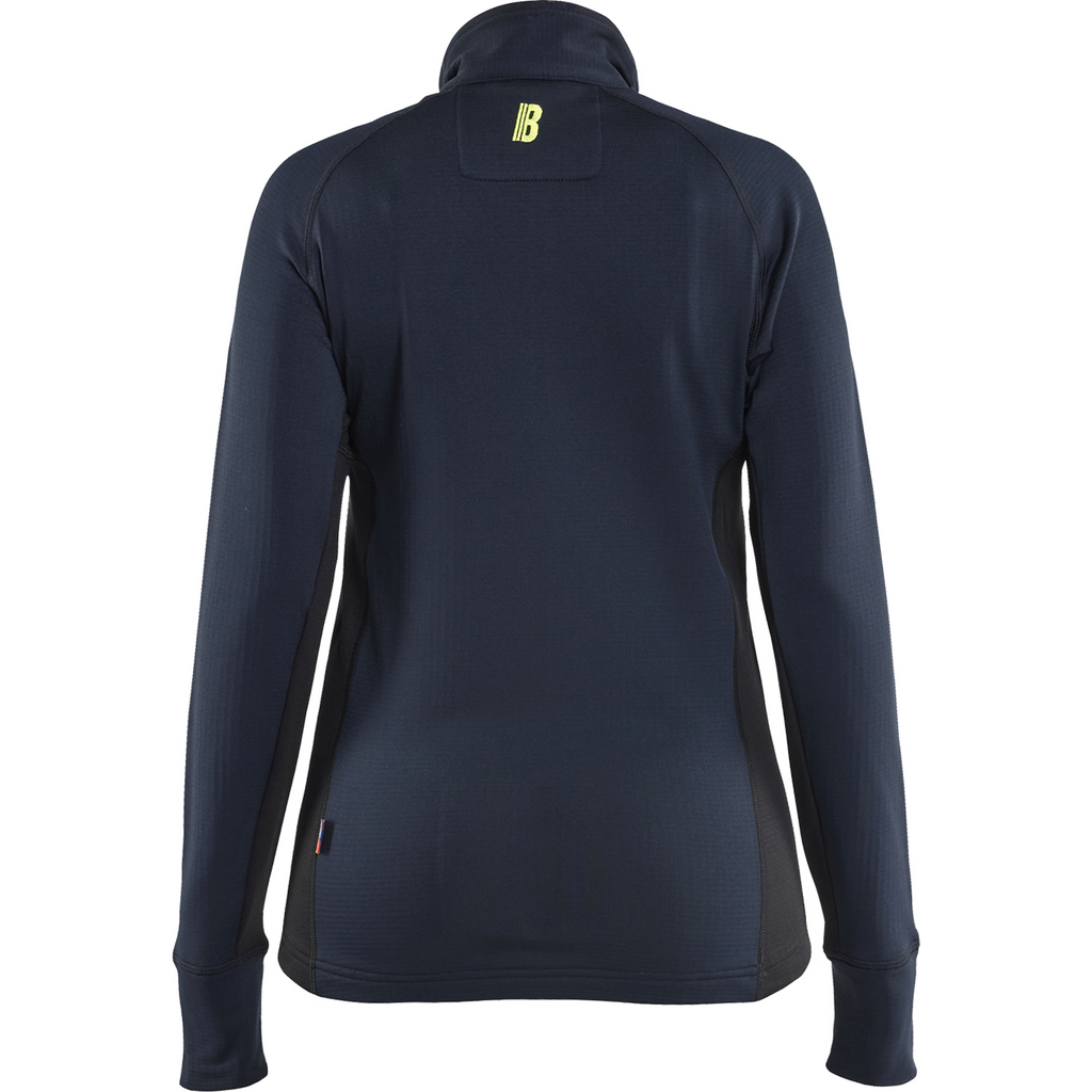 Blaklader STRIKER Ladies Fleece Jacket, Dark Navy/High Vis Yellow (4)