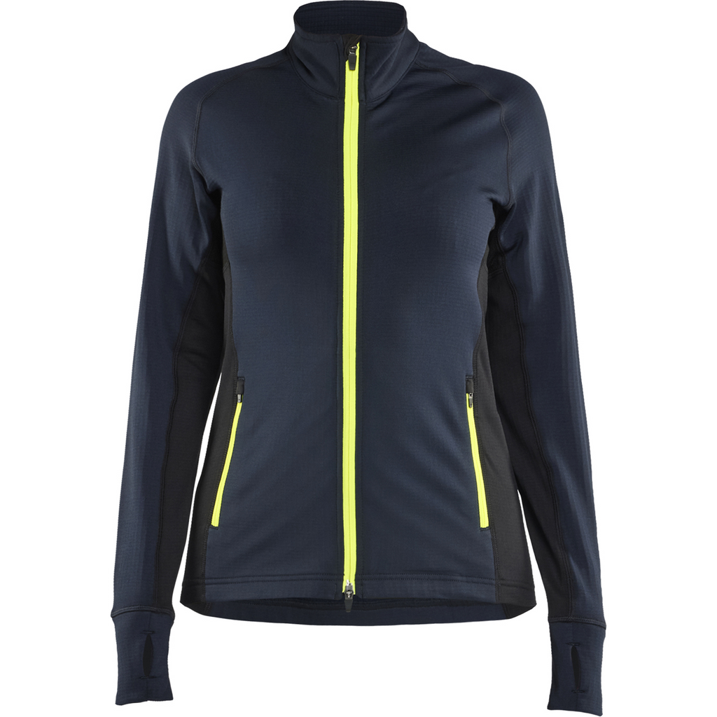 Blaklader STRIKER Ladies Fleece Jacket, Dark Navy/High Vis Yellow