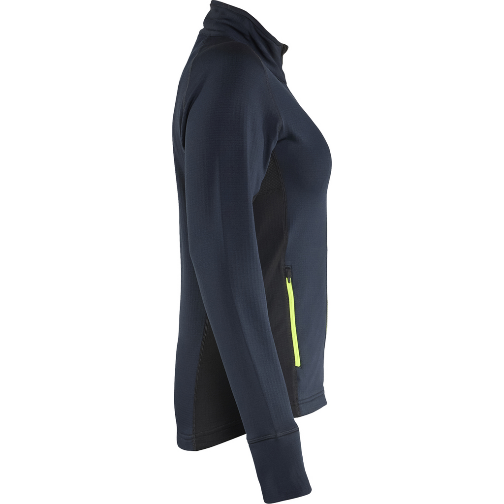 Blaklader STRIKER Ladies Fleece Jacket, Dark Navy/High Vis Yellow (2)