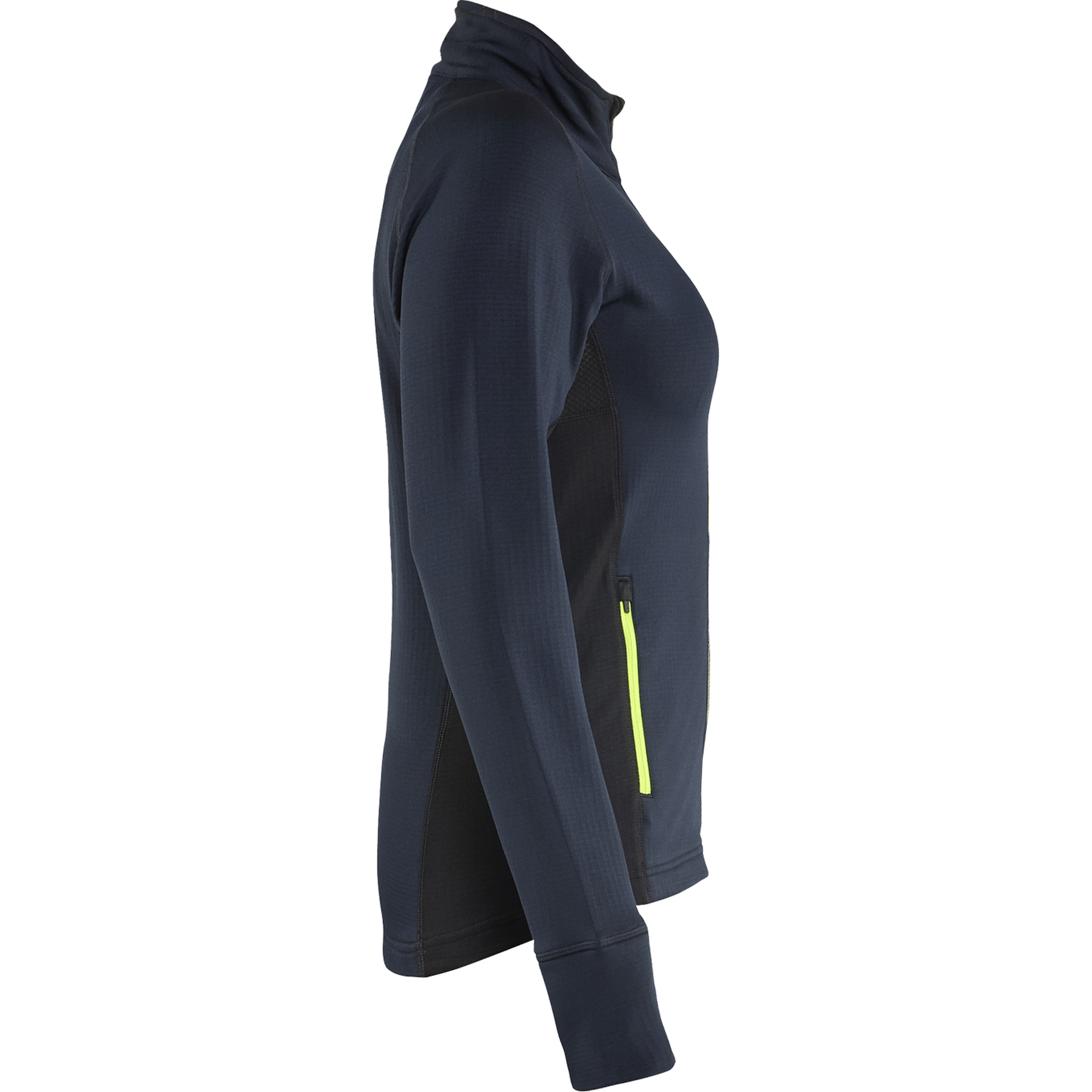 Blaklader STRIKER Ladies Fleece Jacket, Dark Navy/High Vis Yellow (2)