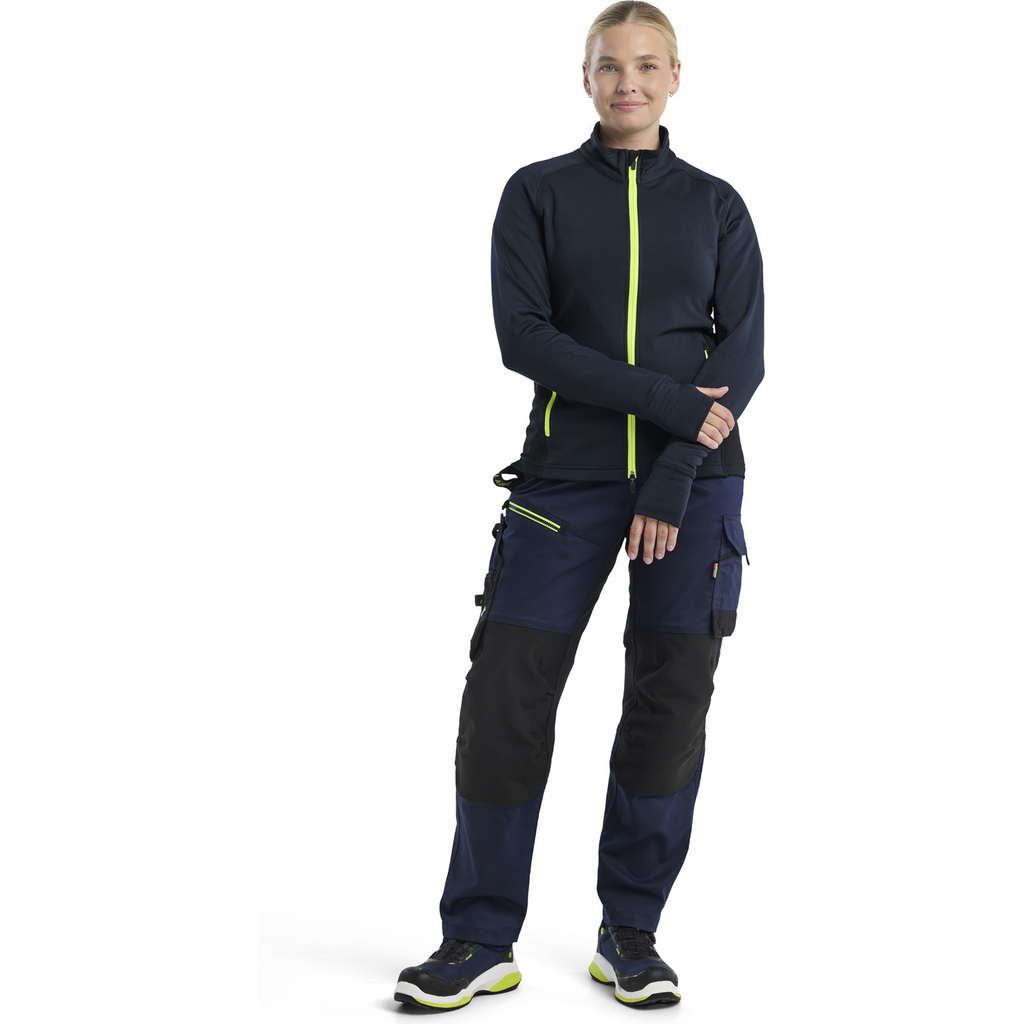 Blaklader STRIKER Ladies Fleece Jacket, Dark Navy/High Vis Yellow (5)