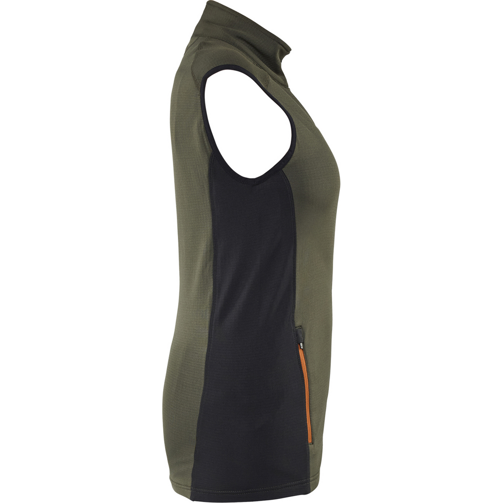 Blaklader STRIKER Ladies Fleece Vest, Forest Green/Rust (2)