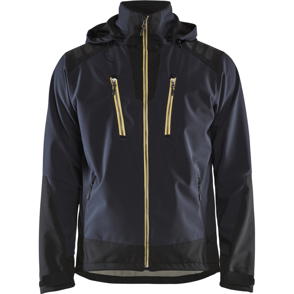Blaklader Softshell Jacket, Dark Blue/Yellow