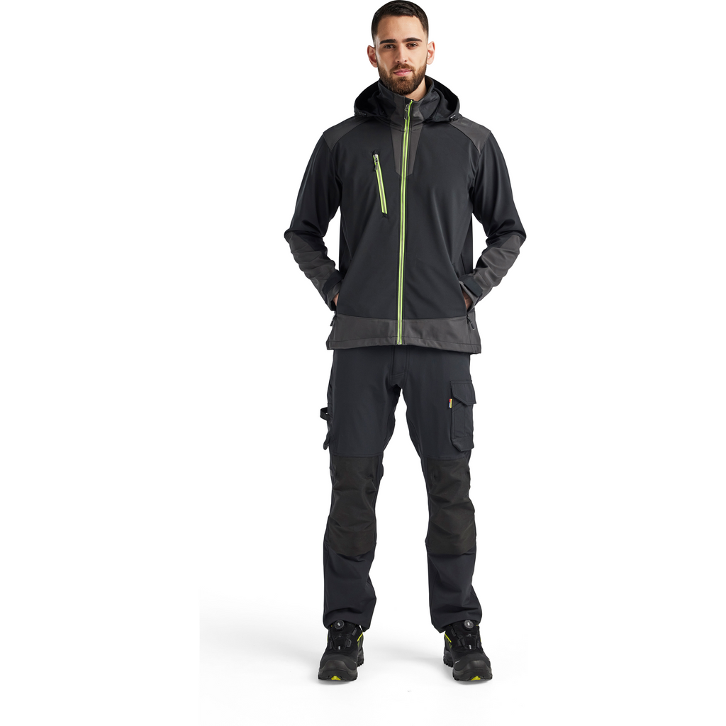 Blaklader Softshell Jacket, Black/Yellow (5)