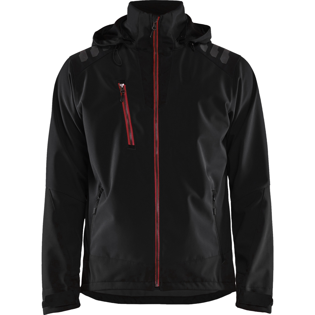 Blaklader Softshell Jacket, Black/Red