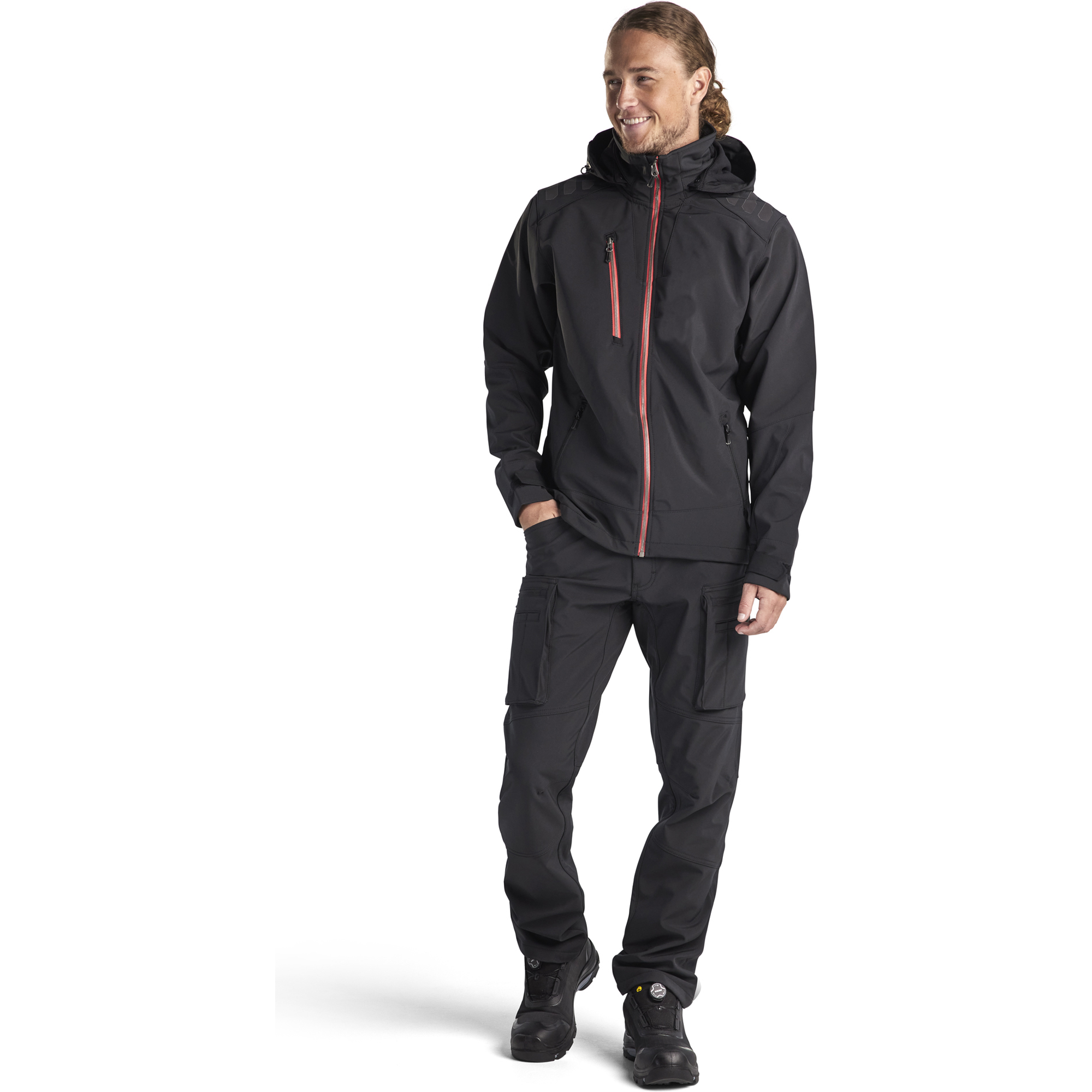 Blaklader Softshell Jacket, Black/Red (5)