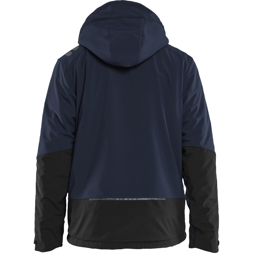 Blaklader Softshell Winter Jacket Lightly Lined, Dark Navy/High Vis Yellow (4)