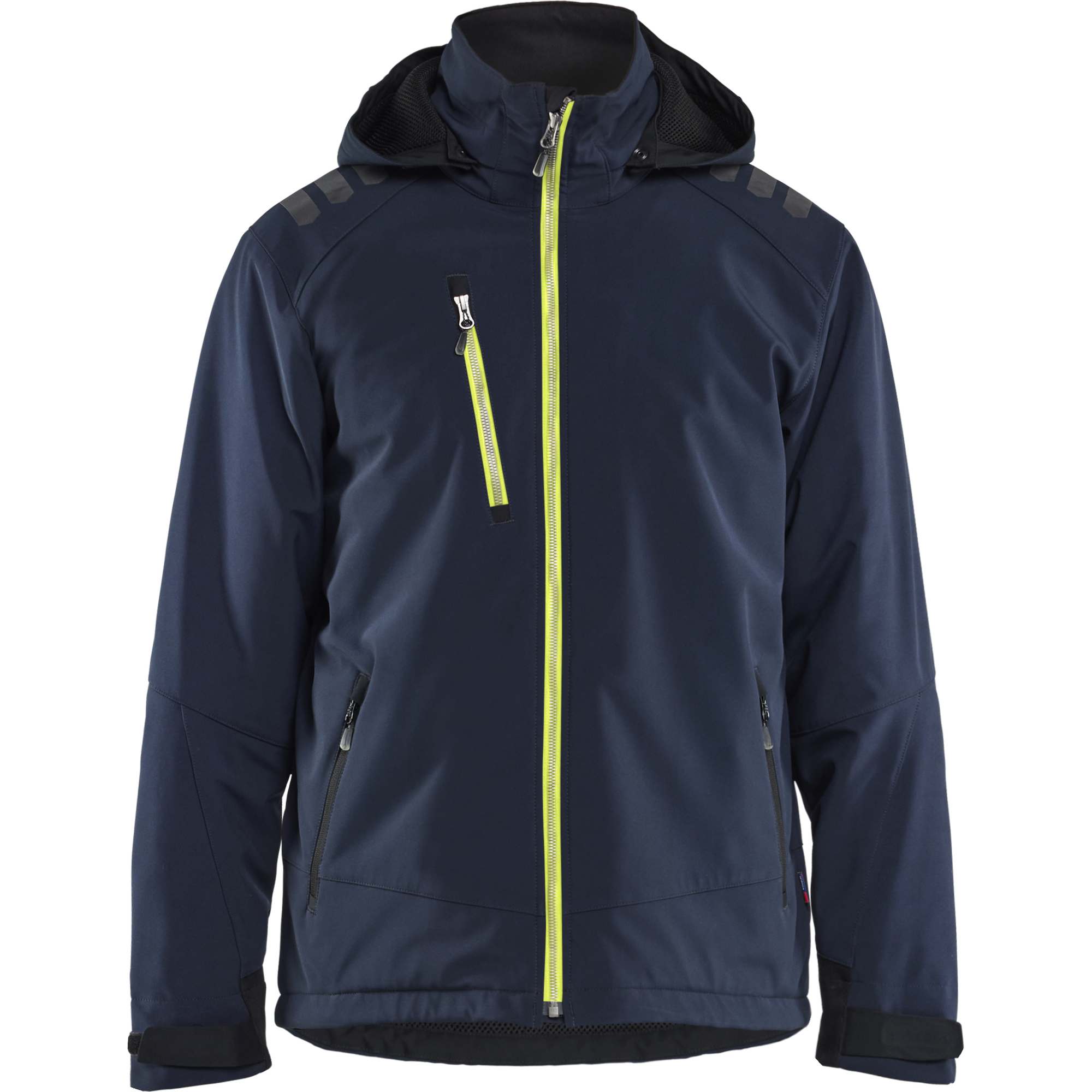 Blaklader Softshell Winter Jacket Lightly Lined, Dark Navy/High Vis Yellow