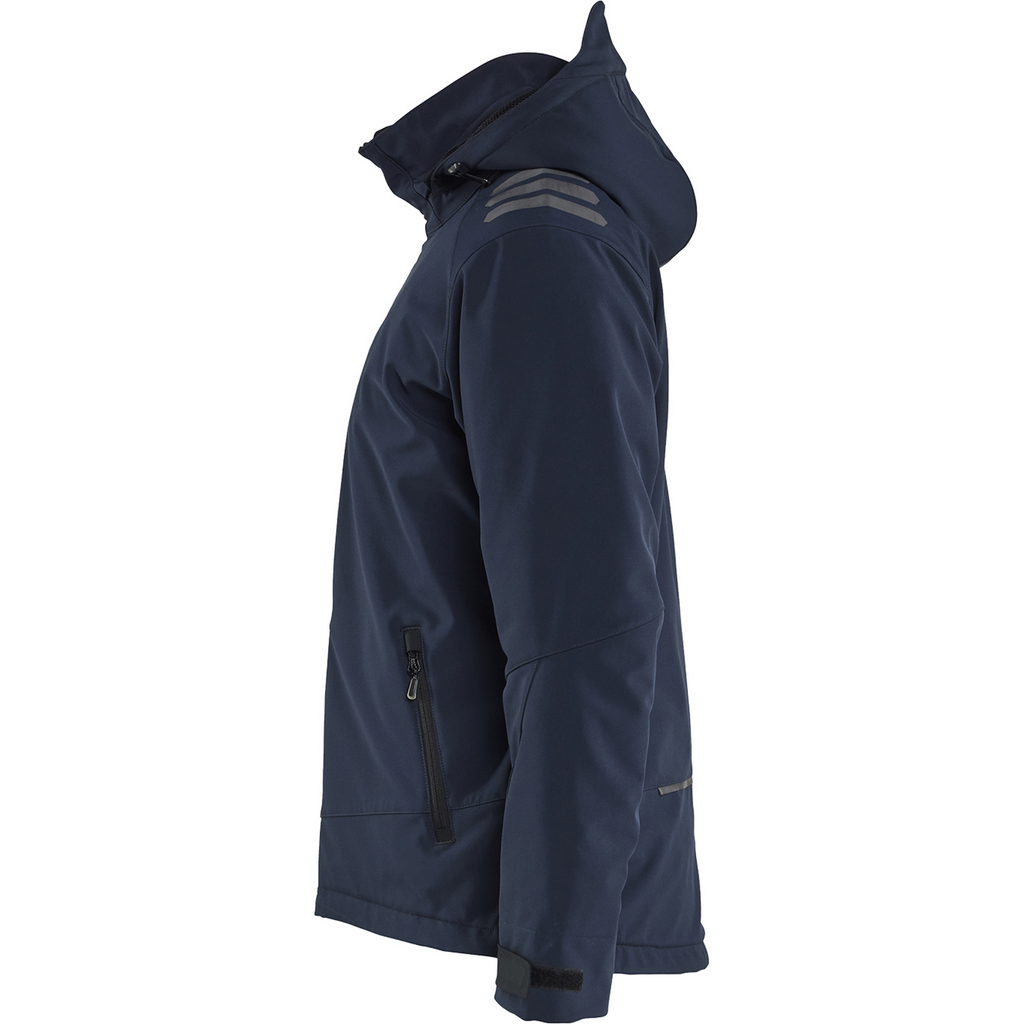 Blaklader Softshell Winter Jacket Lightly Lined, Dark Navy/High Vis Yellow (3)