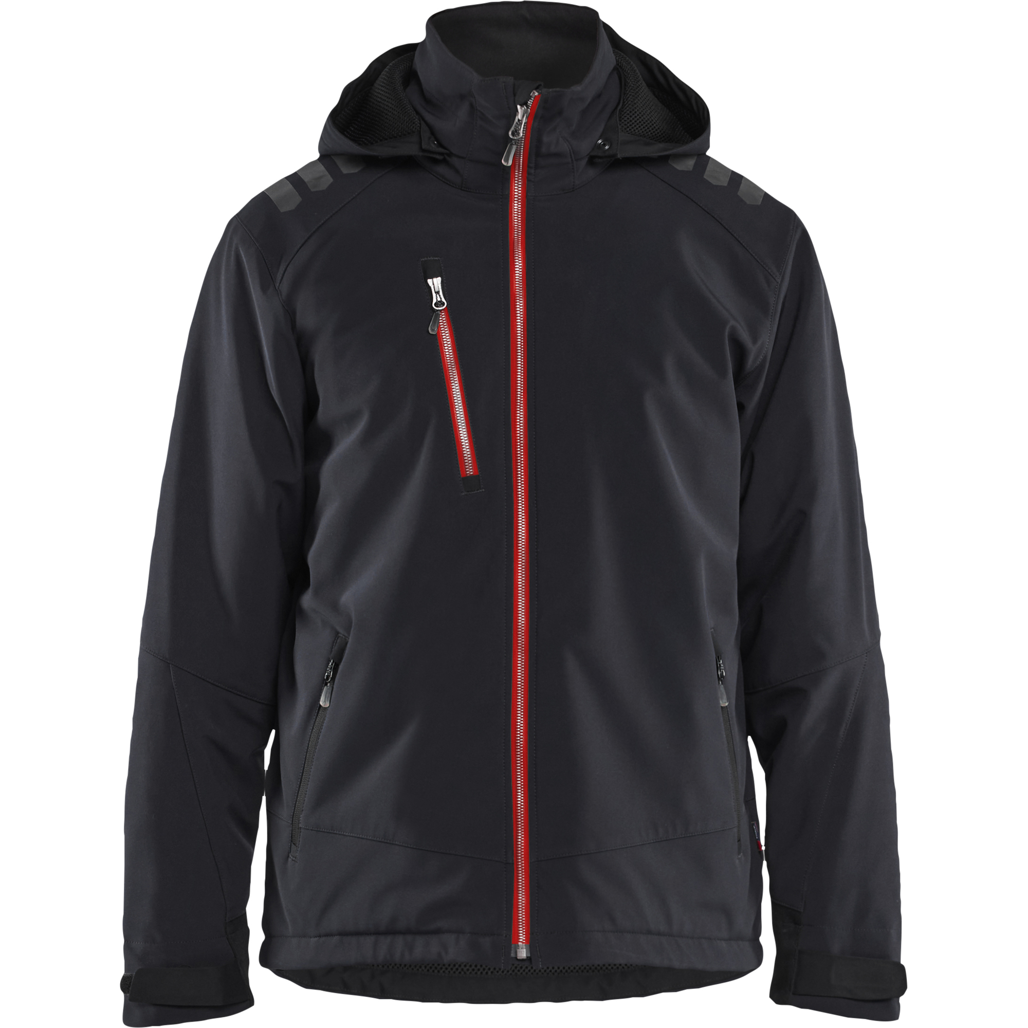 Blaklader Lightly Lined Softshell Winter Jacket, Black/Red