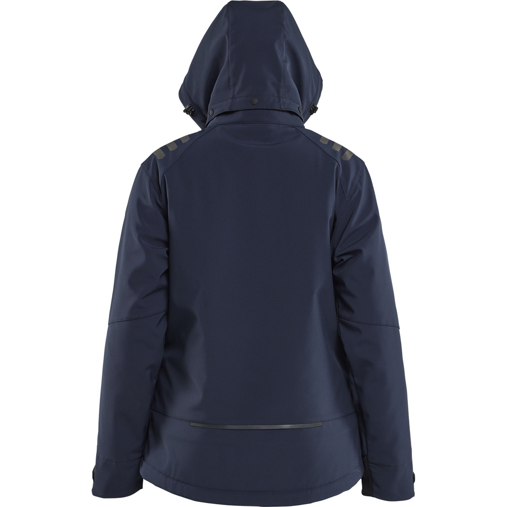 Blaklader Women's Lightly Lined Softshell Winter Jacket, Dark Navy/High Vis Yellow (5)