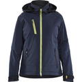 Blaklader Women's Lightly Lined Softshell Winter Jacket, Dark Navy/High Vis Yellow