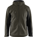 Blaklader Softshell Jacket with Hood, Dark Olive Green/Black