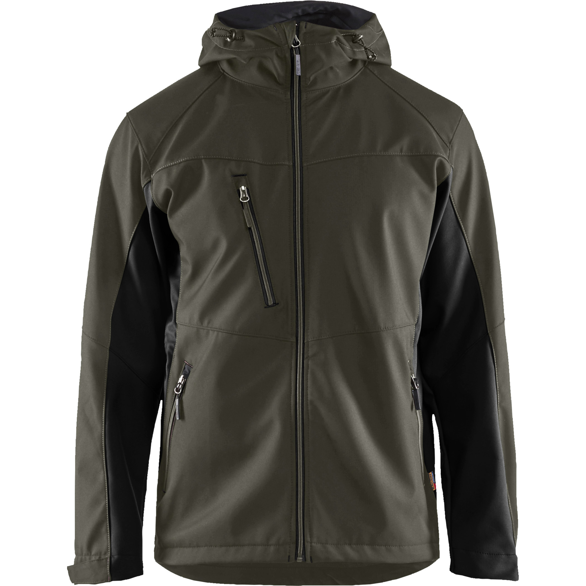 Blaklader Softshell Jacket with Hood, Dark Olive Green/Black