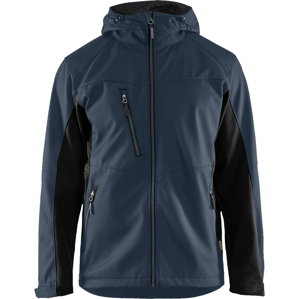 Blaklader Softshell Jacket with Hood, Dark Navy/Black