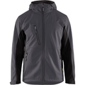Blaklader Softshell Jacket with Hood, Medium Grey/Black