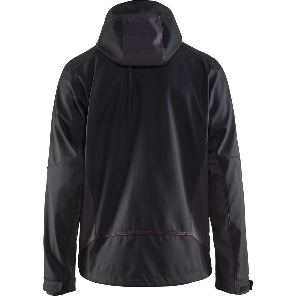 Blaklader Softshell Jacket with Hood, Black/Red (4)