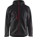 Blaklader Softshell Jacket with Hood, Black/Red