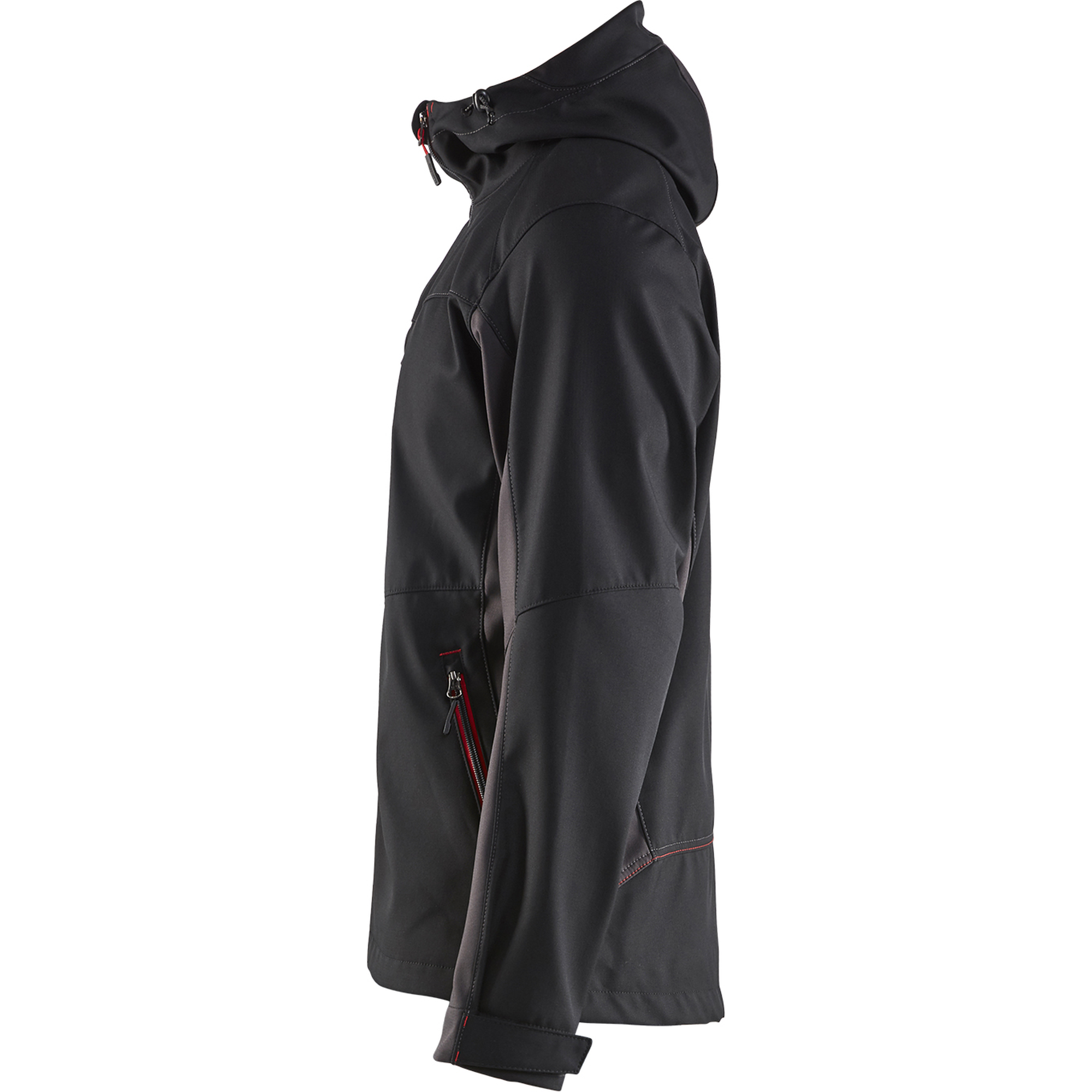 Blaklader Softshell Jacket with Hood, Black/Red (3)