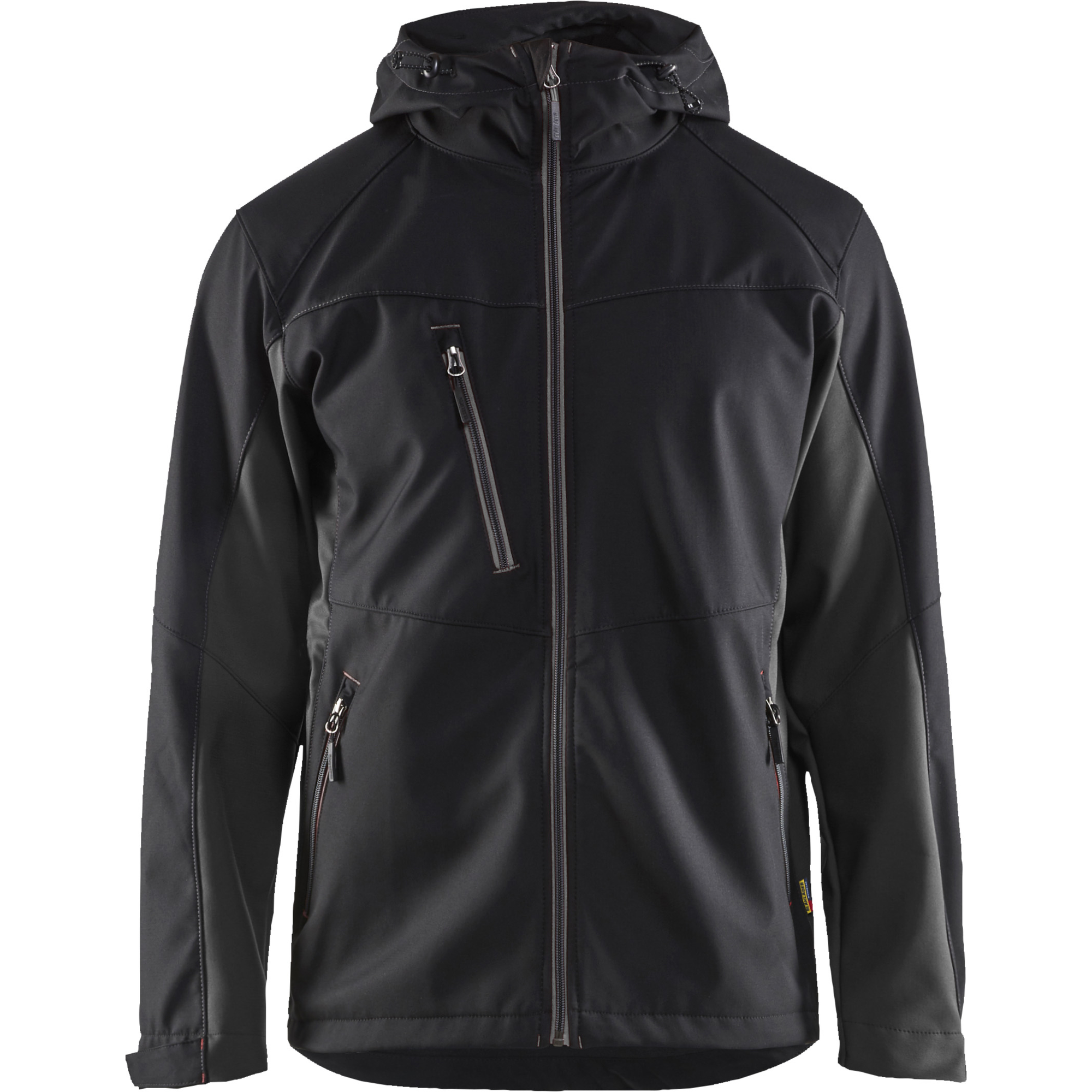 Blaklader Softshell Jacket with Hood, Black/Dark Grey