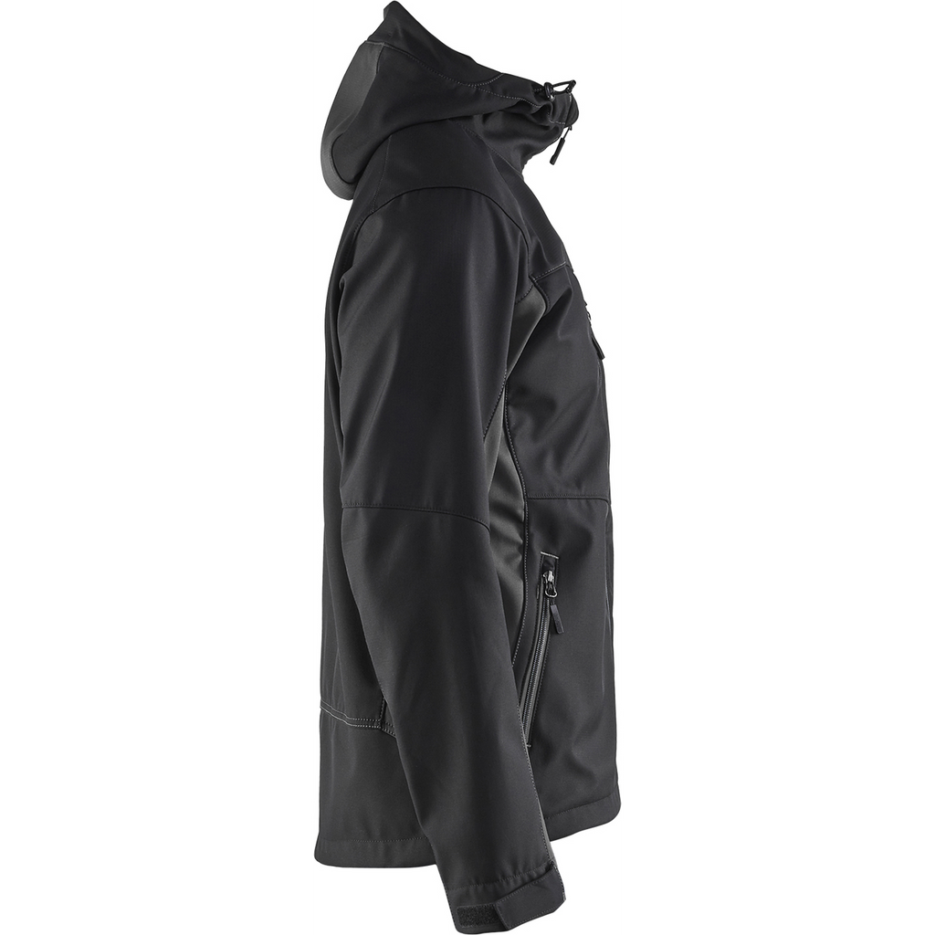 Blaklader Softshell Jacket with Hood, Black/Dark Grey (2)