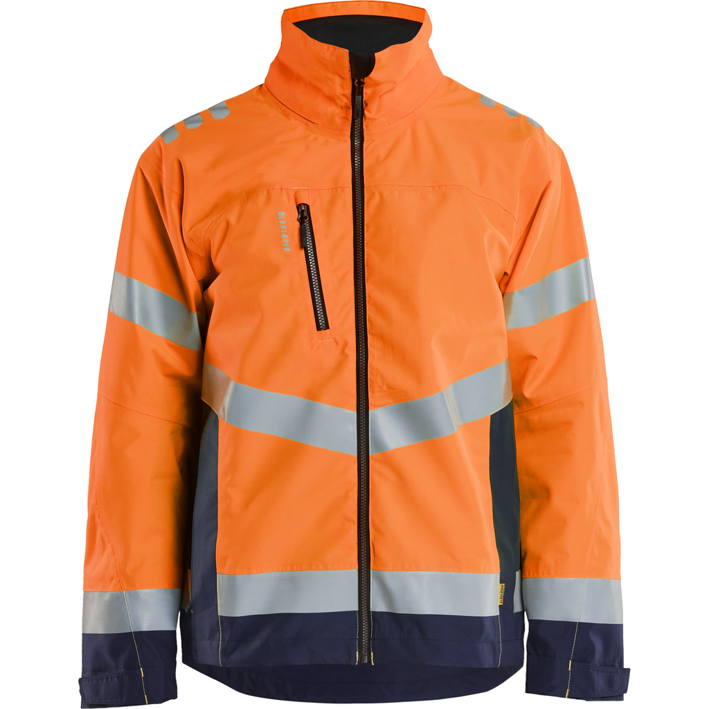 Blaklader High Vis Shell Jacket, Orange/Navy Blue