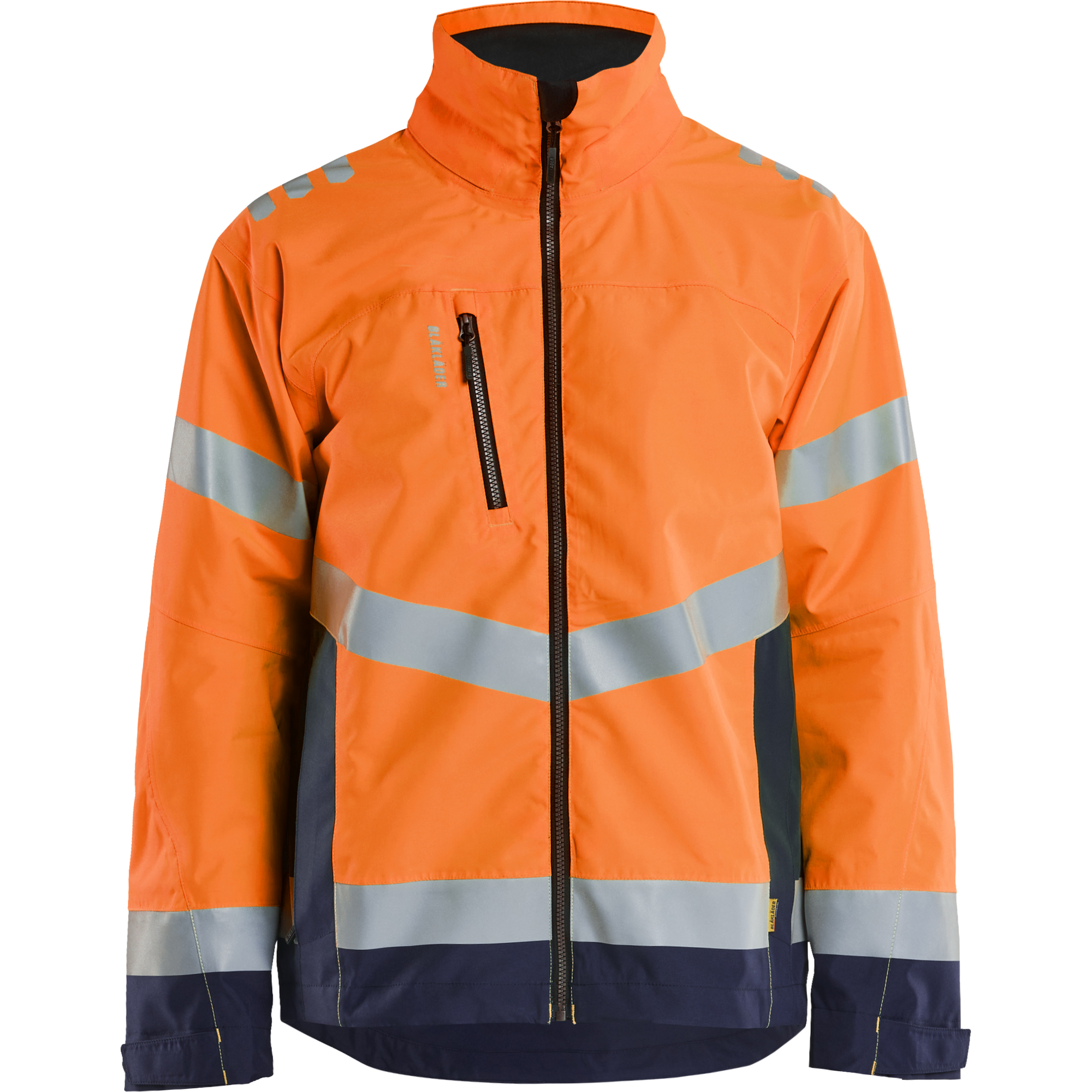 Blaklader High Vis Shell Jacket, Orange/Navy Blue