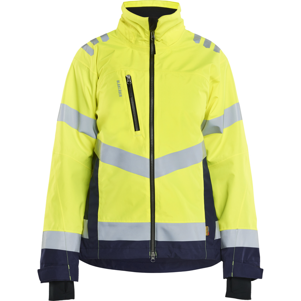 Blaklader High Vis Women's Shell Jacket, Yellow/Navy Blue