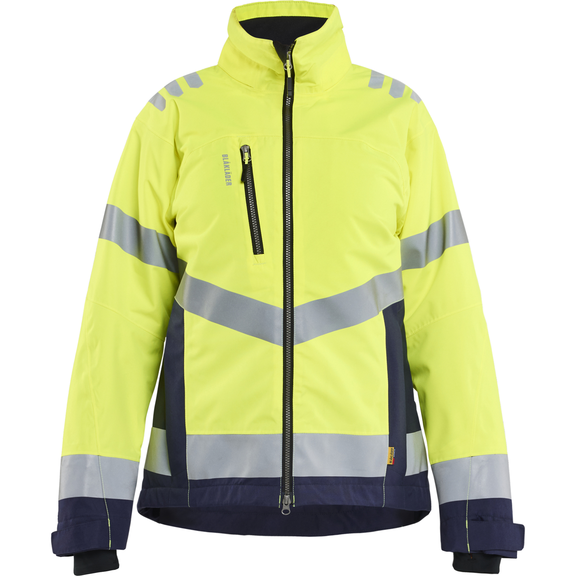 Blaklader Women's High Vis Winter Jacket Lightly Lined, High Vis Yellow/Navy Blue