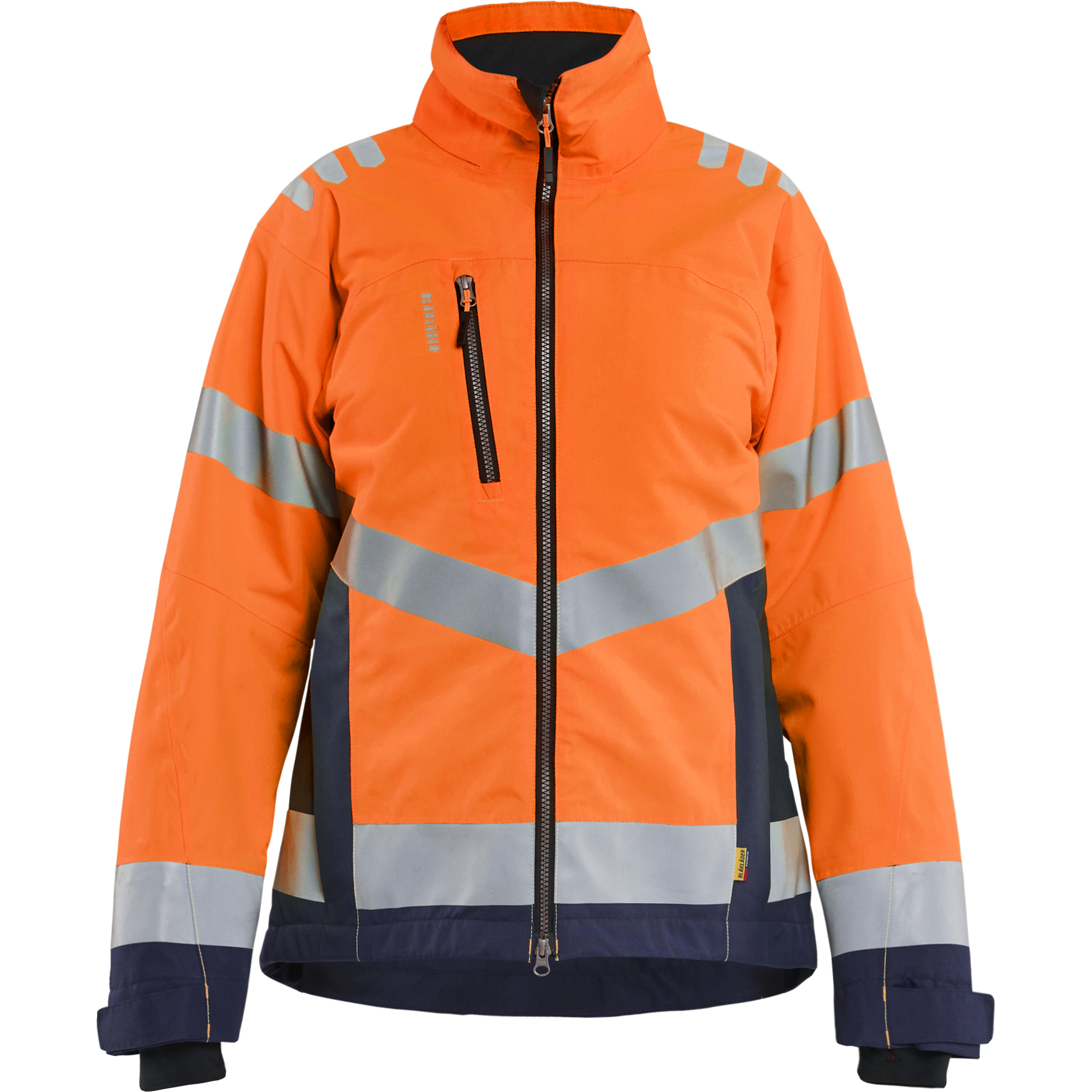 Blaklader Ladies High Vis Winter Jacket Lightly Lined, High Vis Orange/Navy Blue
