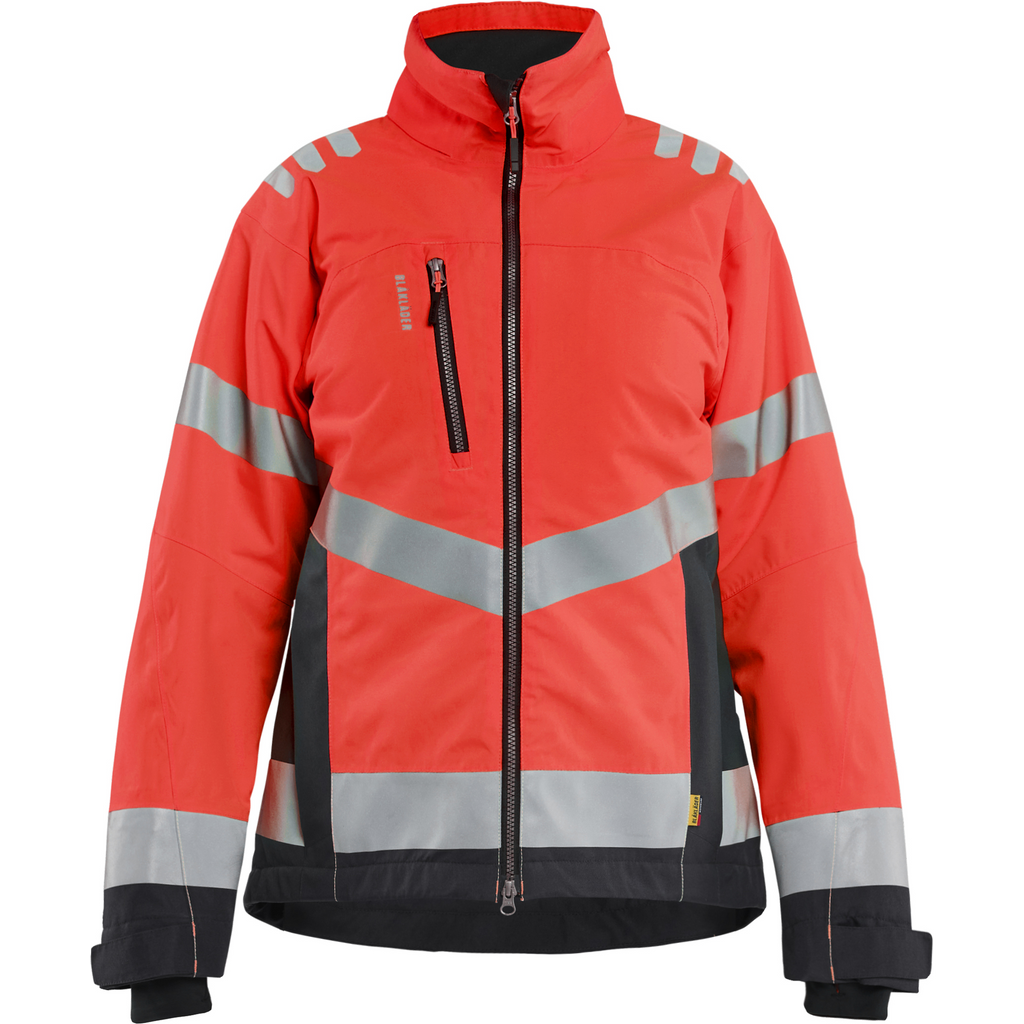 Blaklader Women's High Vis Winter Jacket Lightly Lined, High Vis Red/Black