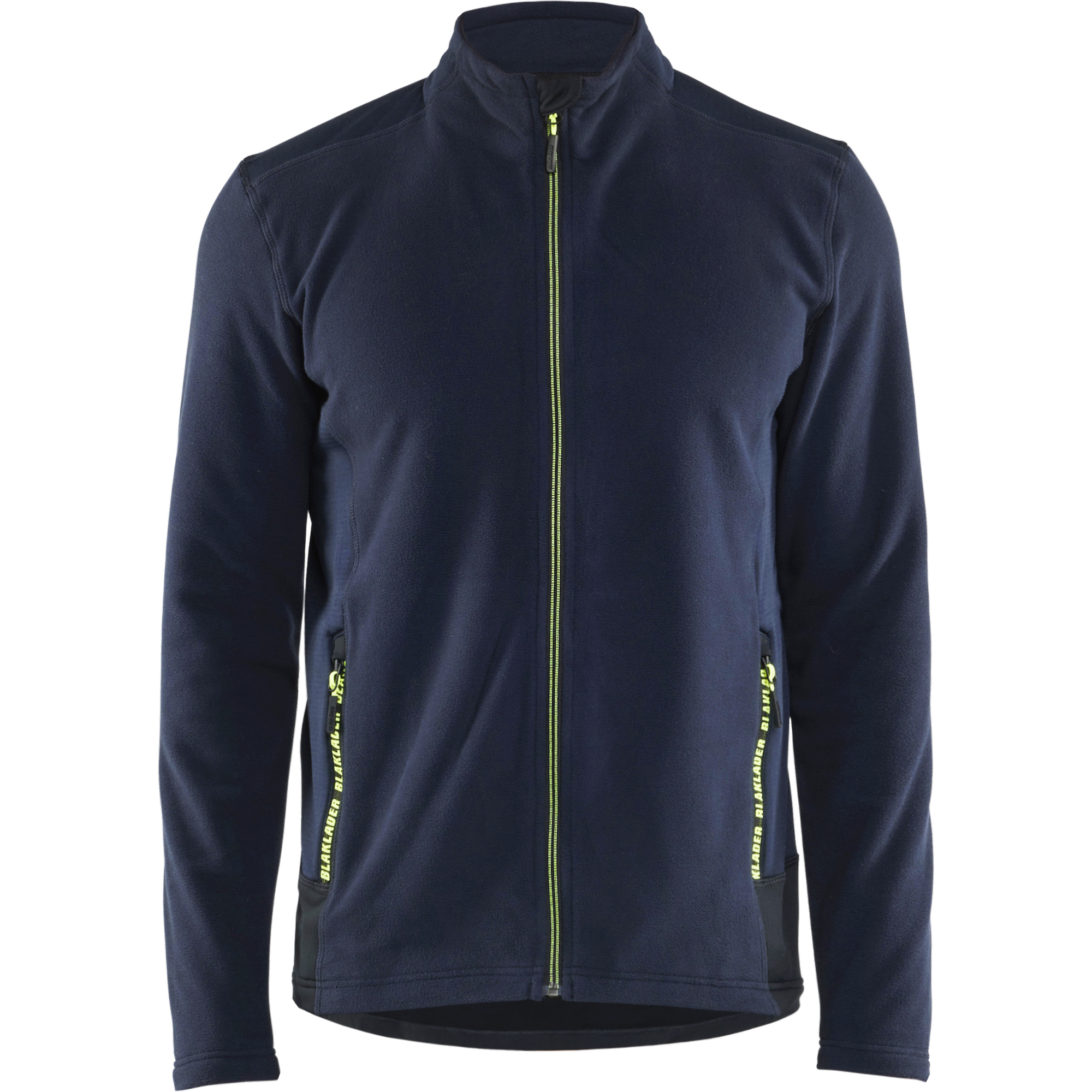 Blaklader Microfleece Jacket, Dark Navy/Yellow