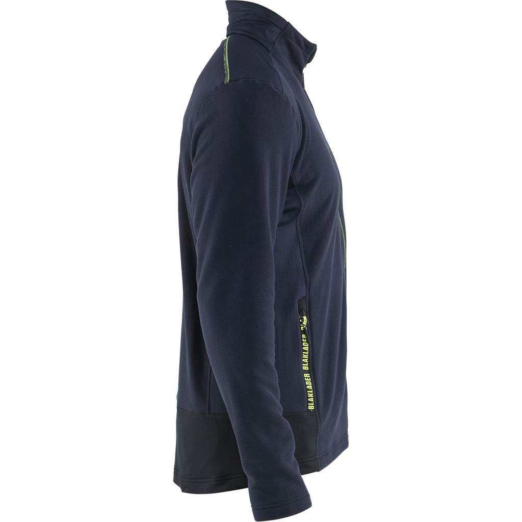 Blaklader Microfleece Jacket, Dark Navy/Yellow (2)