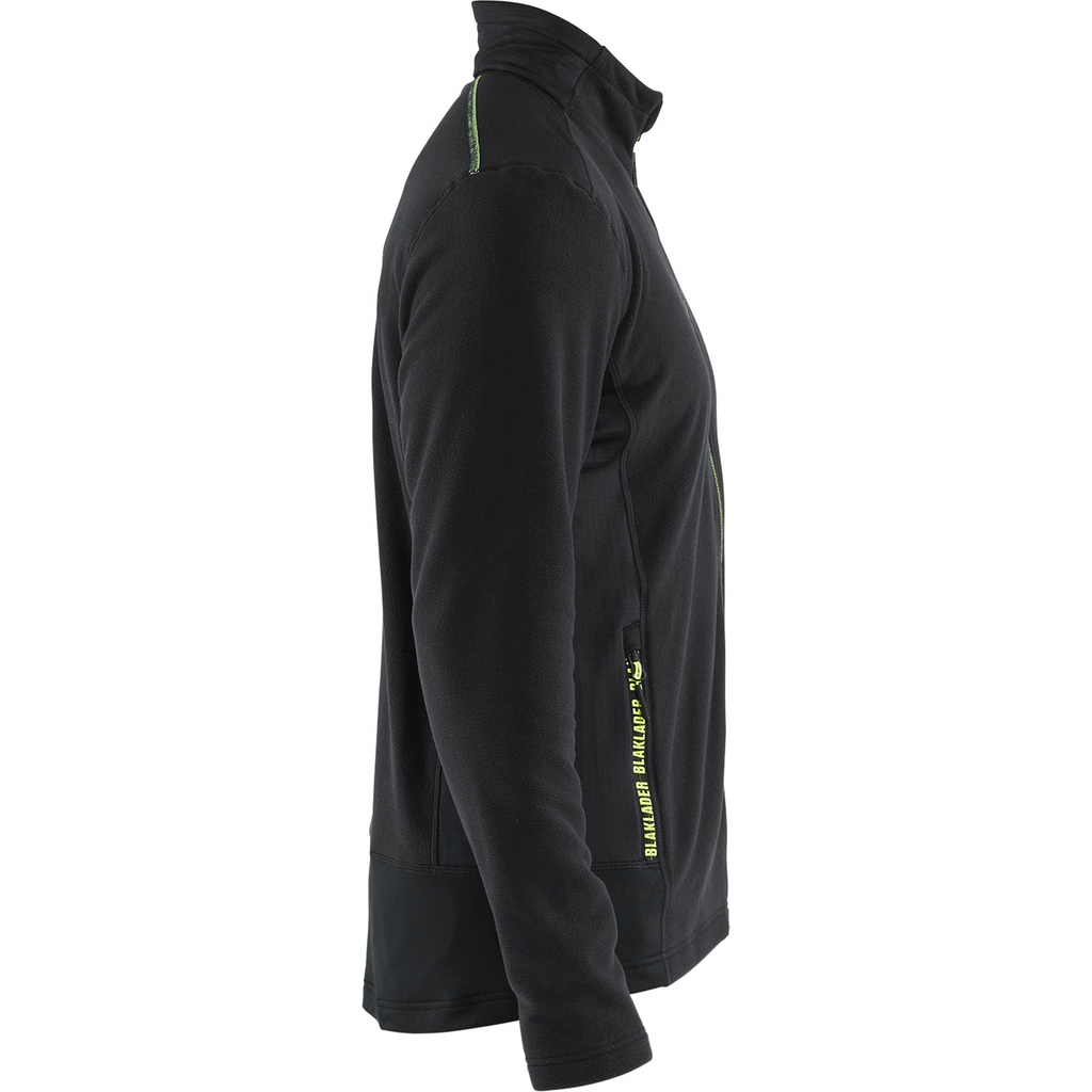 Blaklader Microfleece Jacket, Black/Yellow (2)
