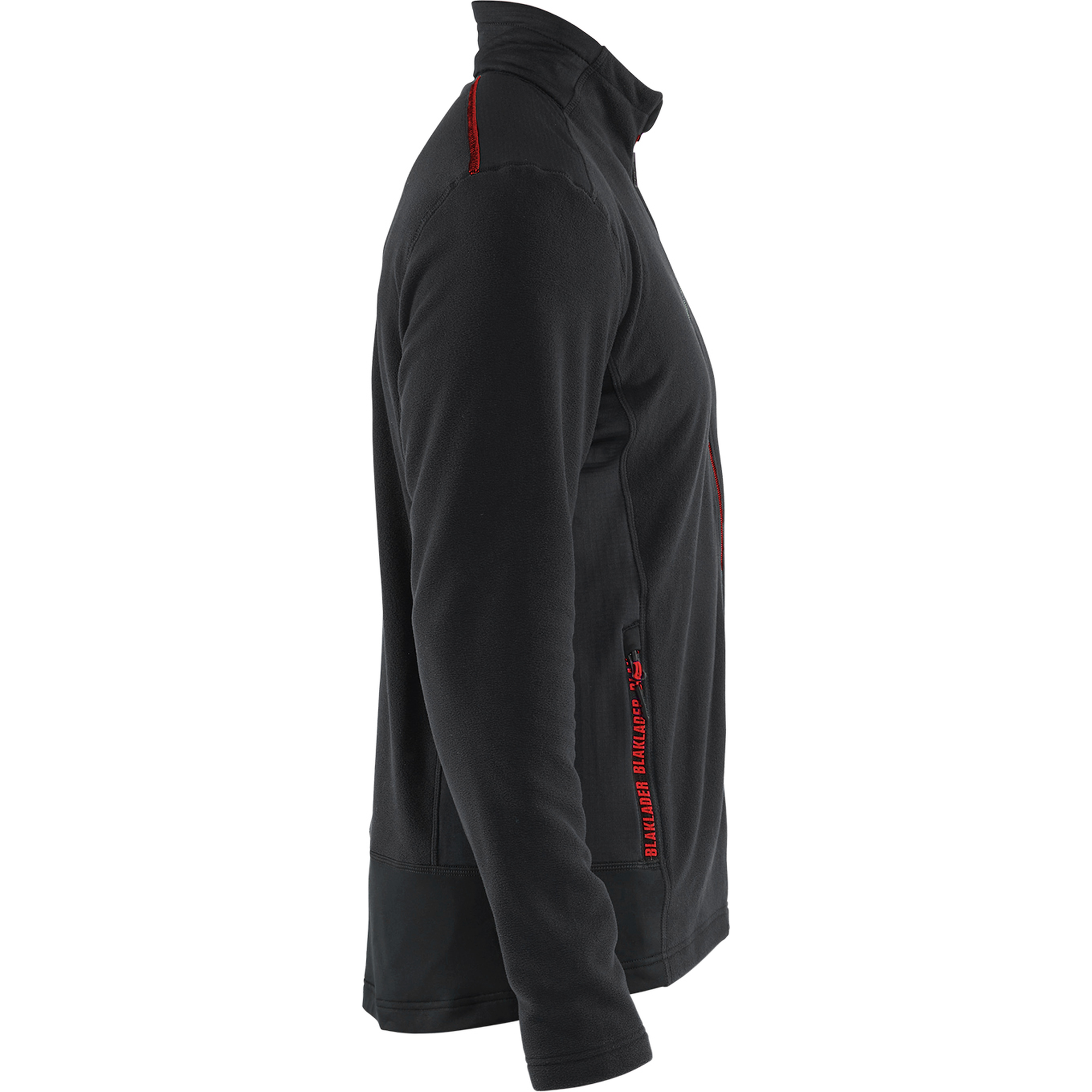 Blaklader Microfleece Jacket, Black/Red (2)