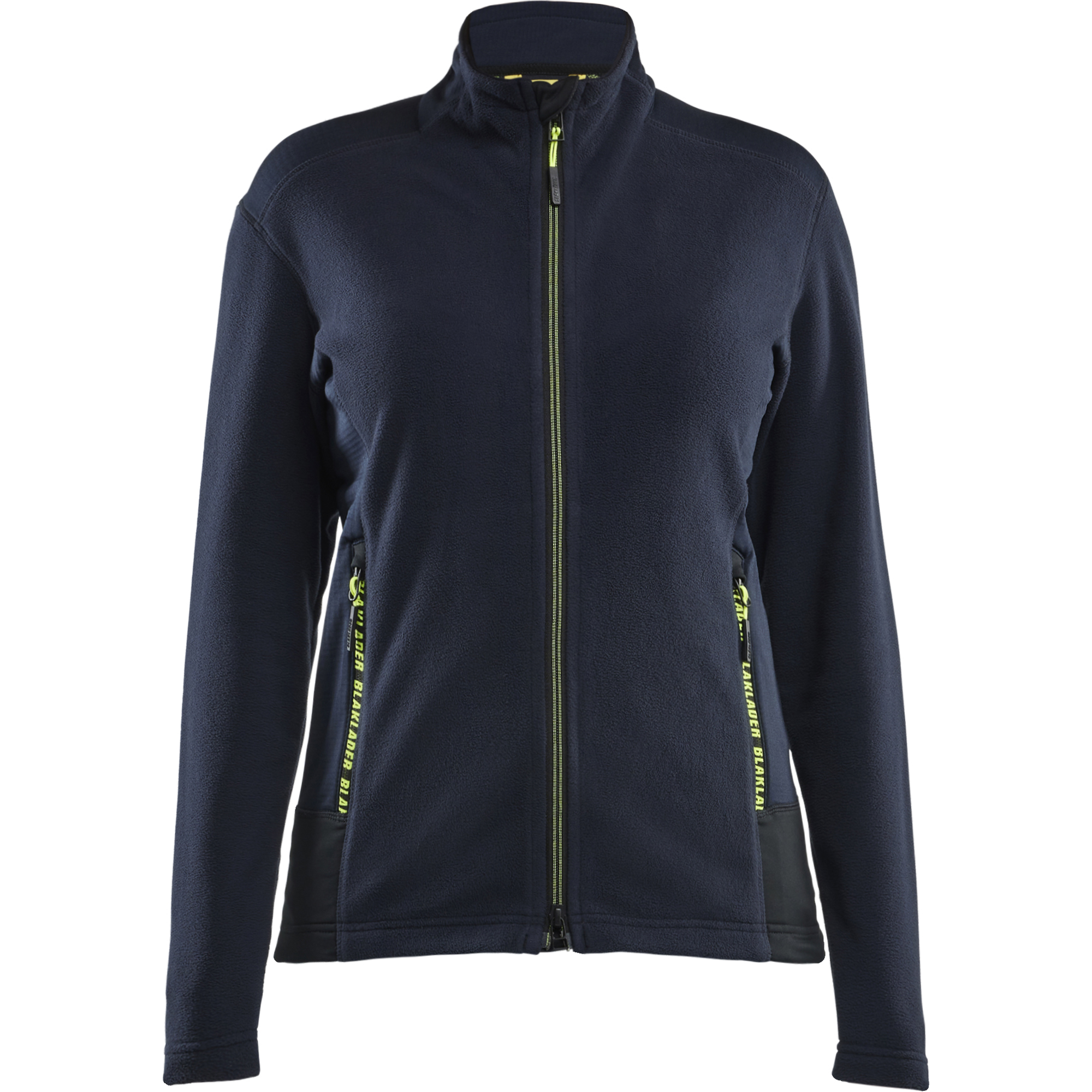 Blaklader Women's Microfleece Jacket, Dark Navy/Yellow