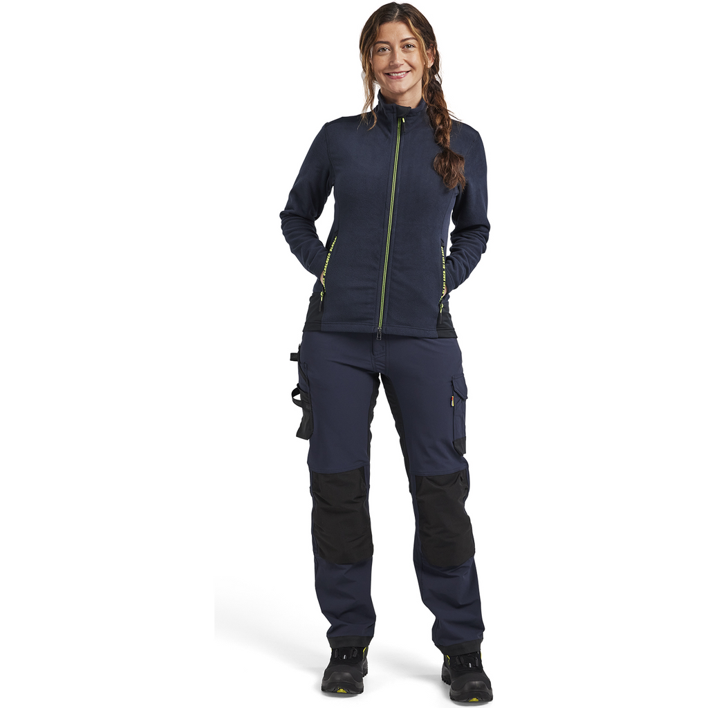 Blaklader Women's Microfleece Jacket, Dark Navy/Yellow (5)