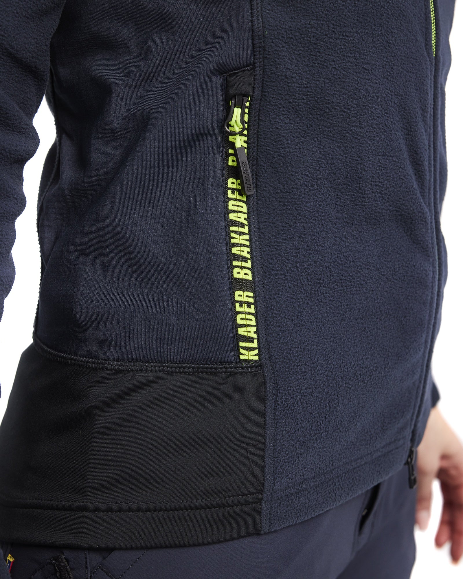 Blaklader Women's Microfleece Jacket, Dark Navy/Yellow (6)